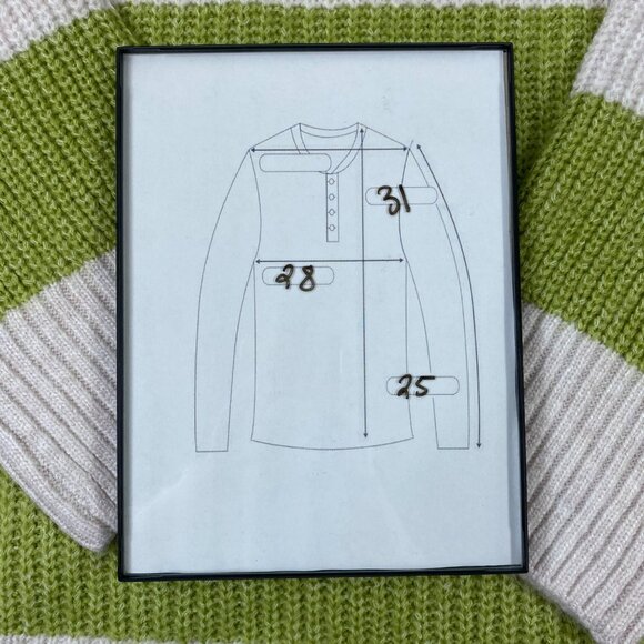 Arizona Jean Co. Womens Green White Striped Knit Long Sleeves Sweater Size XXL - Picture 4 of 4